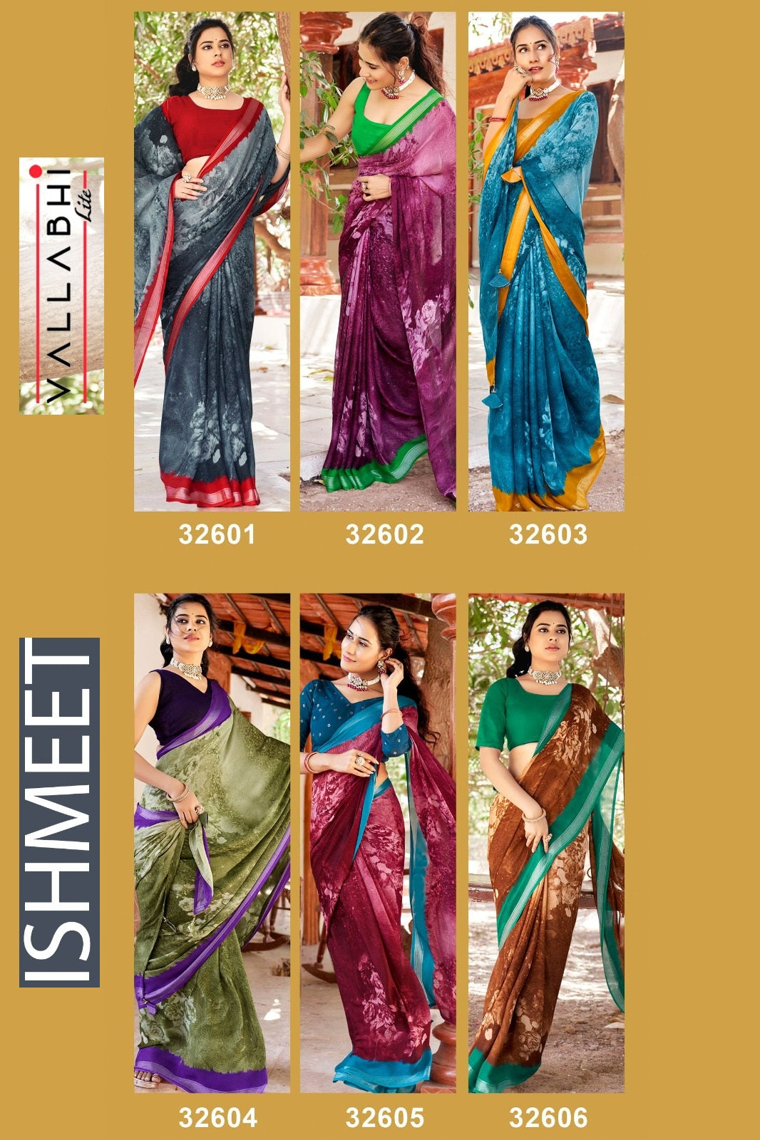 Ishmeet Vallabhi Lite Georgette Sarees Wholesale Price
