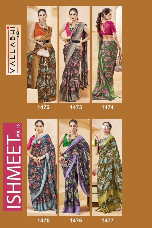 Ishmeet Vol 15 Vallabhi Lite Georgette Sarees Manufacturer Ahmedabad
