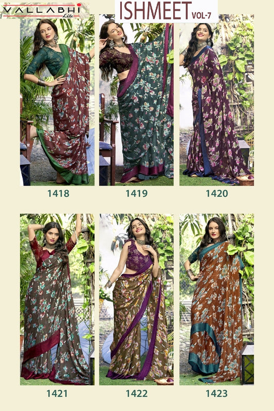 Ishmeet Vol 7 Vallabhi Lite Chiffon Sarees Manufacturer