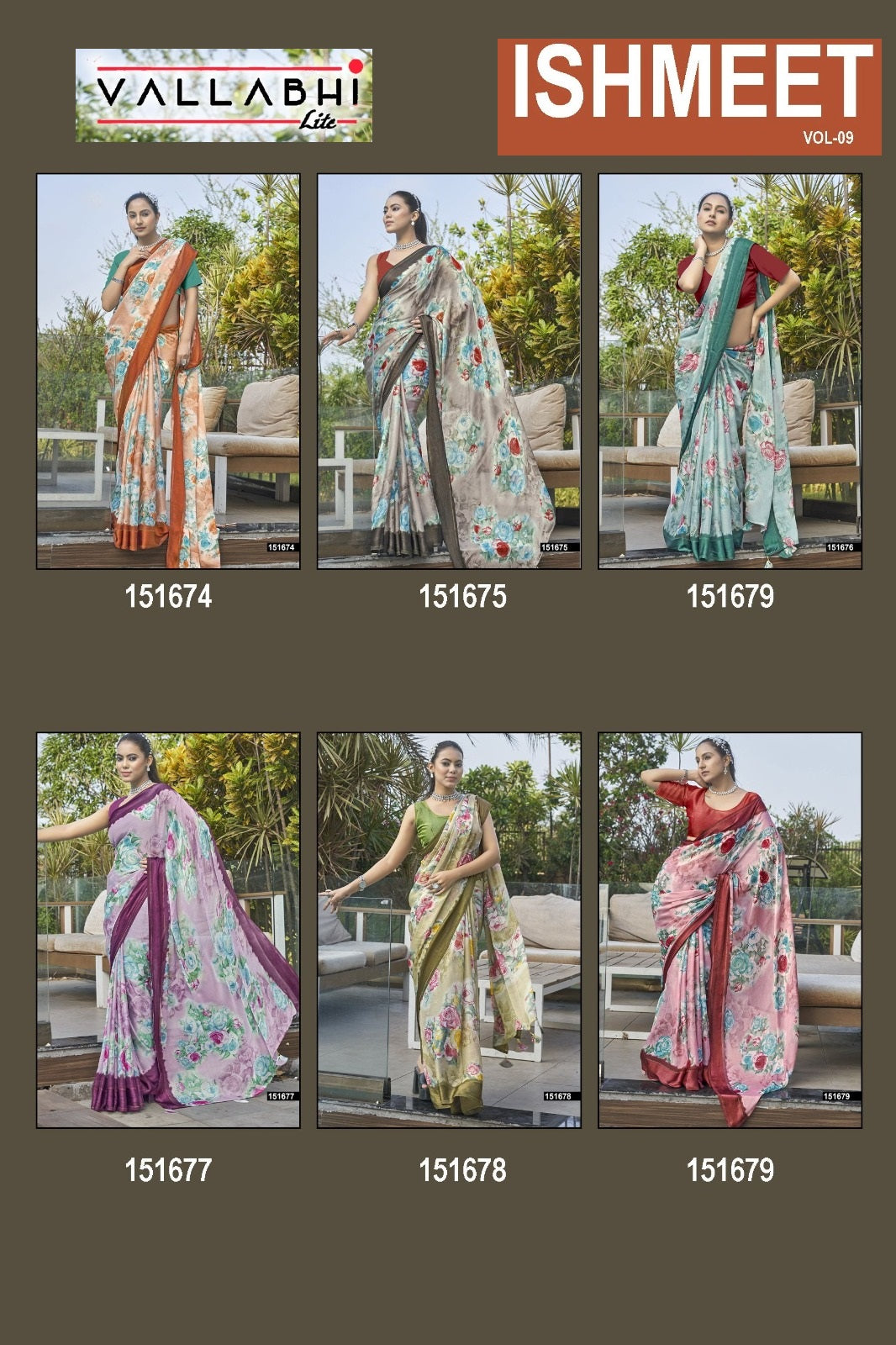 Ishmeet Vol 9 Vallabhi Lite Chiffon Sarees Wholesale Price
