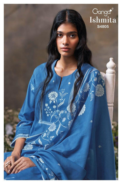 Ishmita S4805 Ganga Cotton Pant Style Suits Wholesale Price