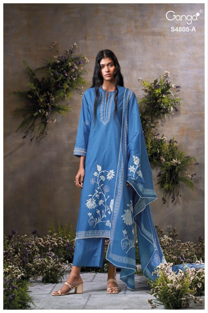 Ishmita S4805 Ganga Cotton Pant Style Suits Wholesale Price