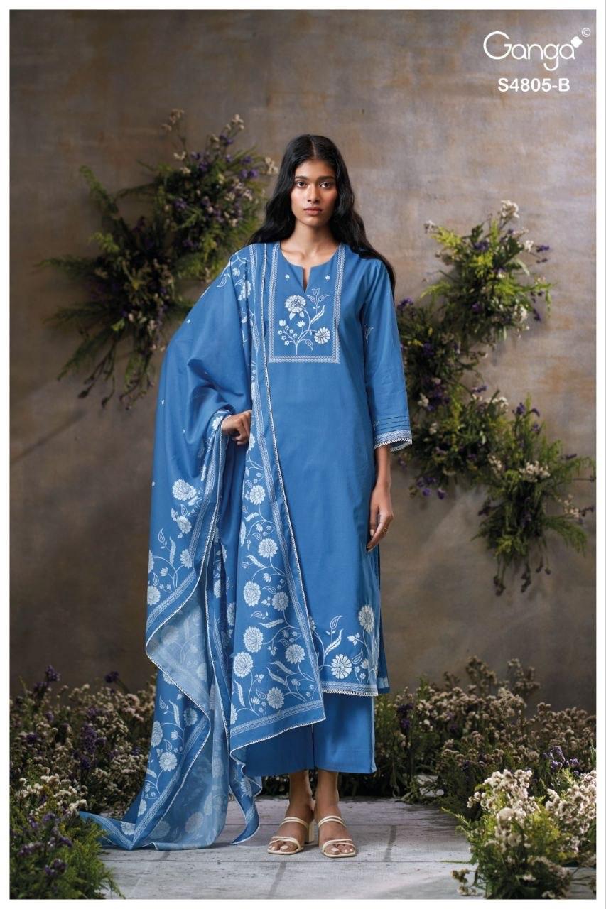 Ishmita S4805 Ganga Cotton Pant Style Suits Wholesale Price