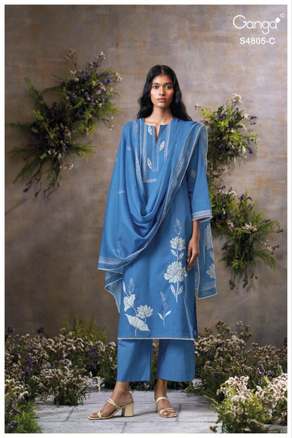 Ishmita S4805 Ganga Cotton Pant Style Suits Wholesale Price