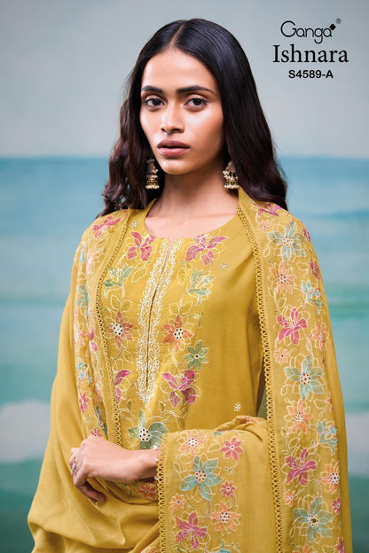 Ishnara 4589 Ganga Mul Pant Style Suits Supplier Ahmedabad