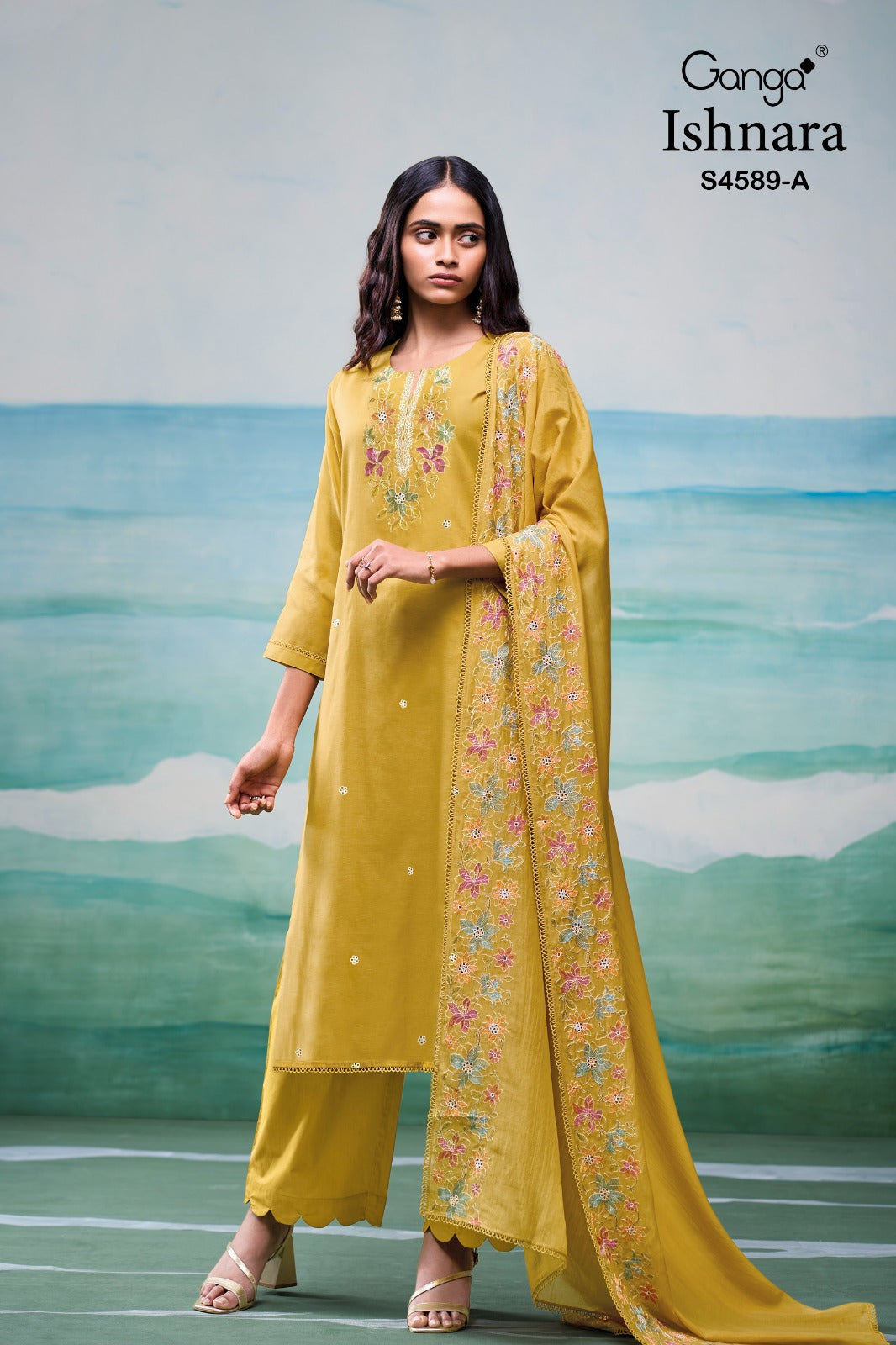 Ishnara 4589 Ganga Mul Pant Style Suits Supplier Ahmedabad
