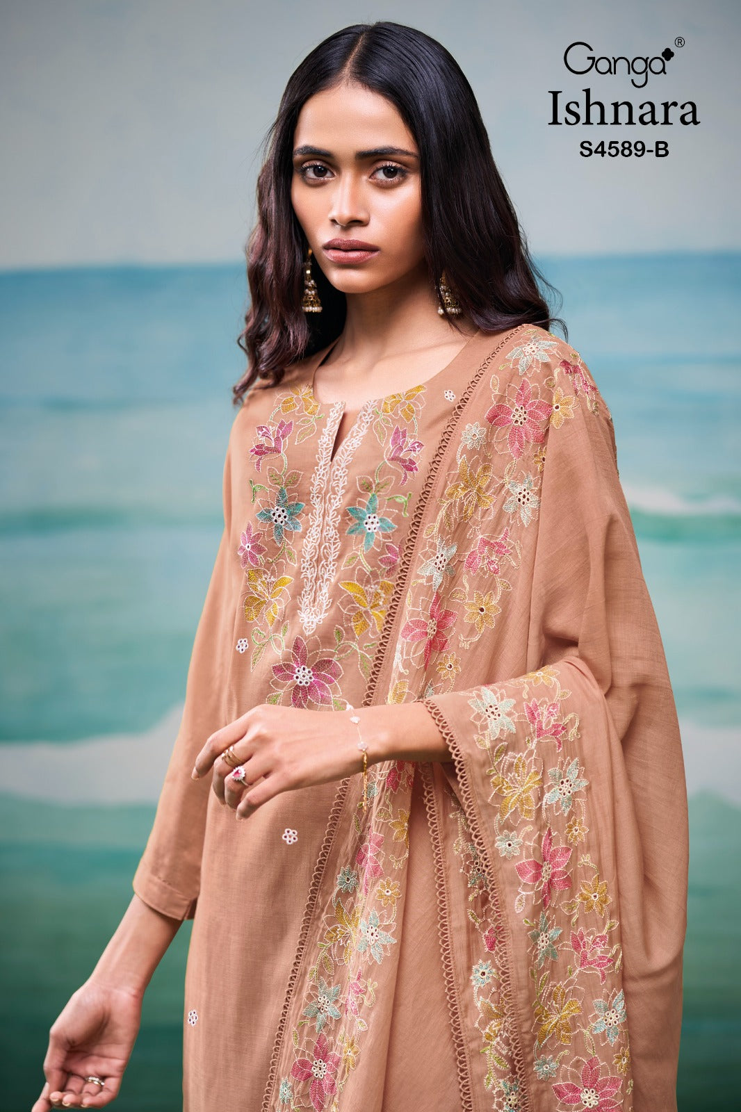 Ishnara 4589 Ganga Mul Pant Style Suits Supplier Ahmedabad