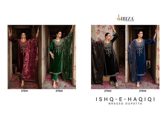 Ishq E Haqiqi Ibiza Viscose Velvet Suits Supplier Gujarat