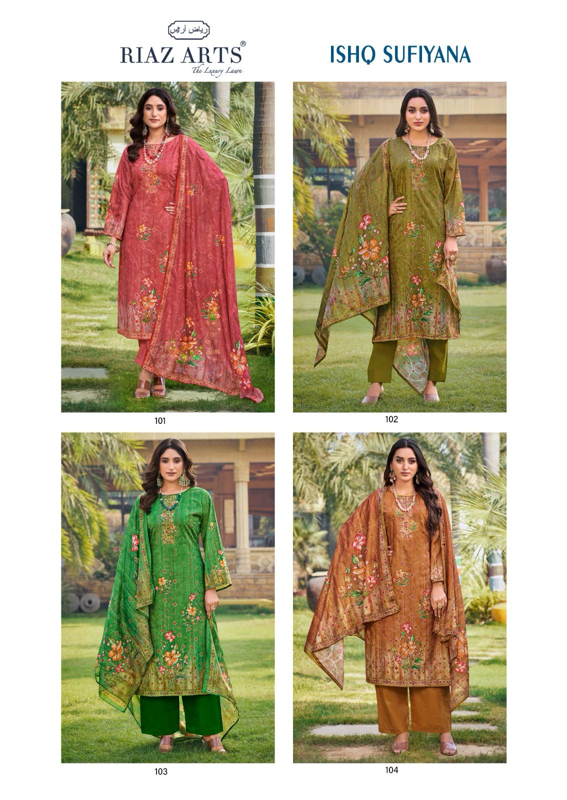 Ishq Sufiyana Riaz Art Pure Cotton Pant Style Suits Manufacturer India