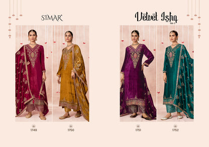 Ishq Vol 3 Simar Velvet Suits Wholesale Price