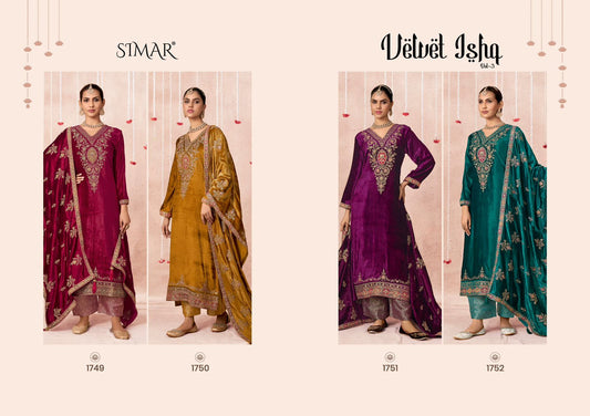 Ishq Vol 3 Simar Velvet Suits Wholesale Price