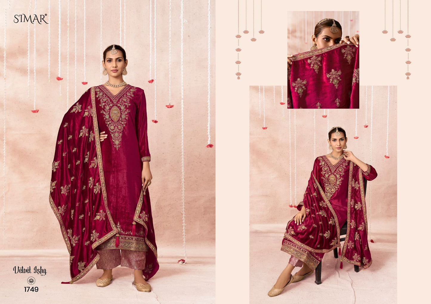 Ishq Vol 3 Simar Velvet Suits Wholesale Price