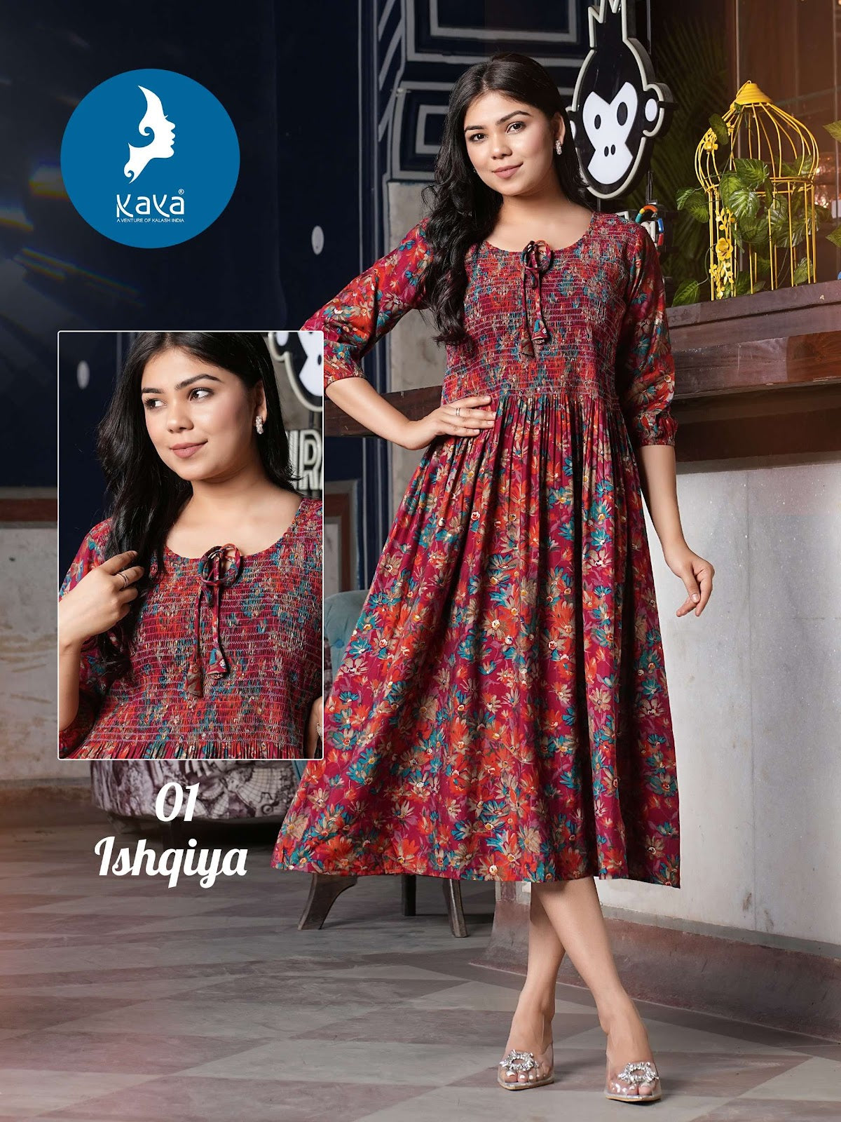 Ishqiya Kaya Chanderi Anarkali Kurtis Manufacturer Gujarat
