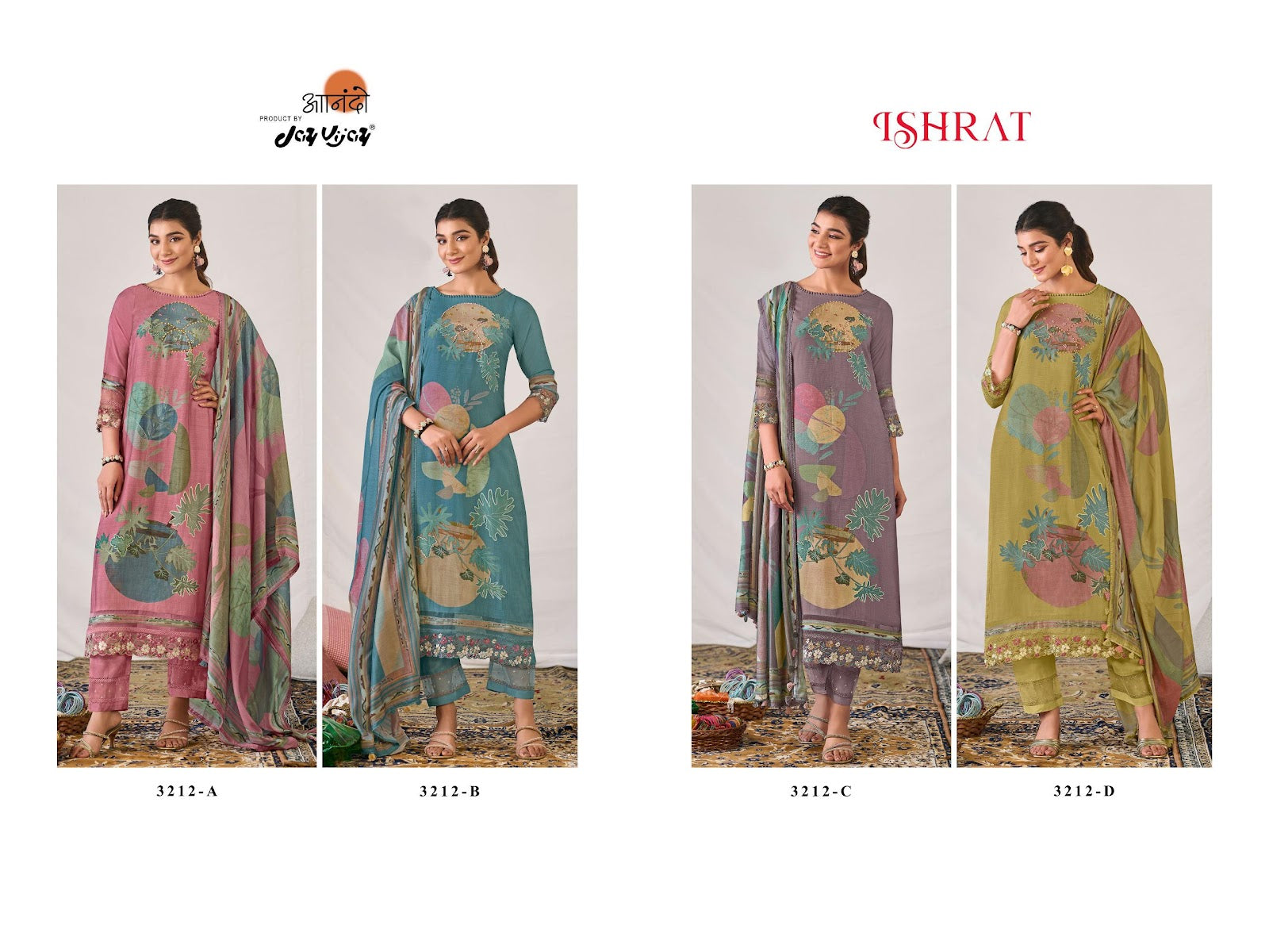 Ishrat 3212 Jay Vijay Muslin Pant Style Suits Exporter India