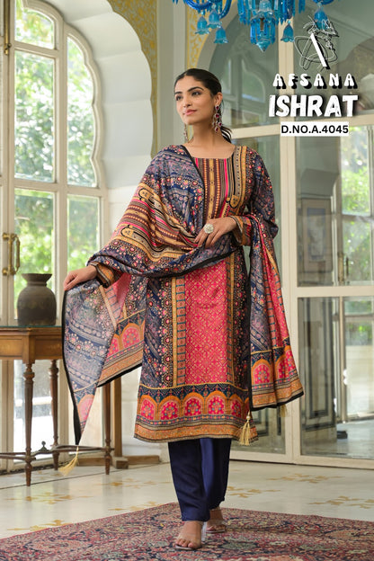 Ishrat Afsana Muslin Pakistani Readymade Suits Wholesaler