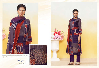 Ishrat Sargam Prints Bemberg Muslin Pant Style Suits Supplier Ahmedabad