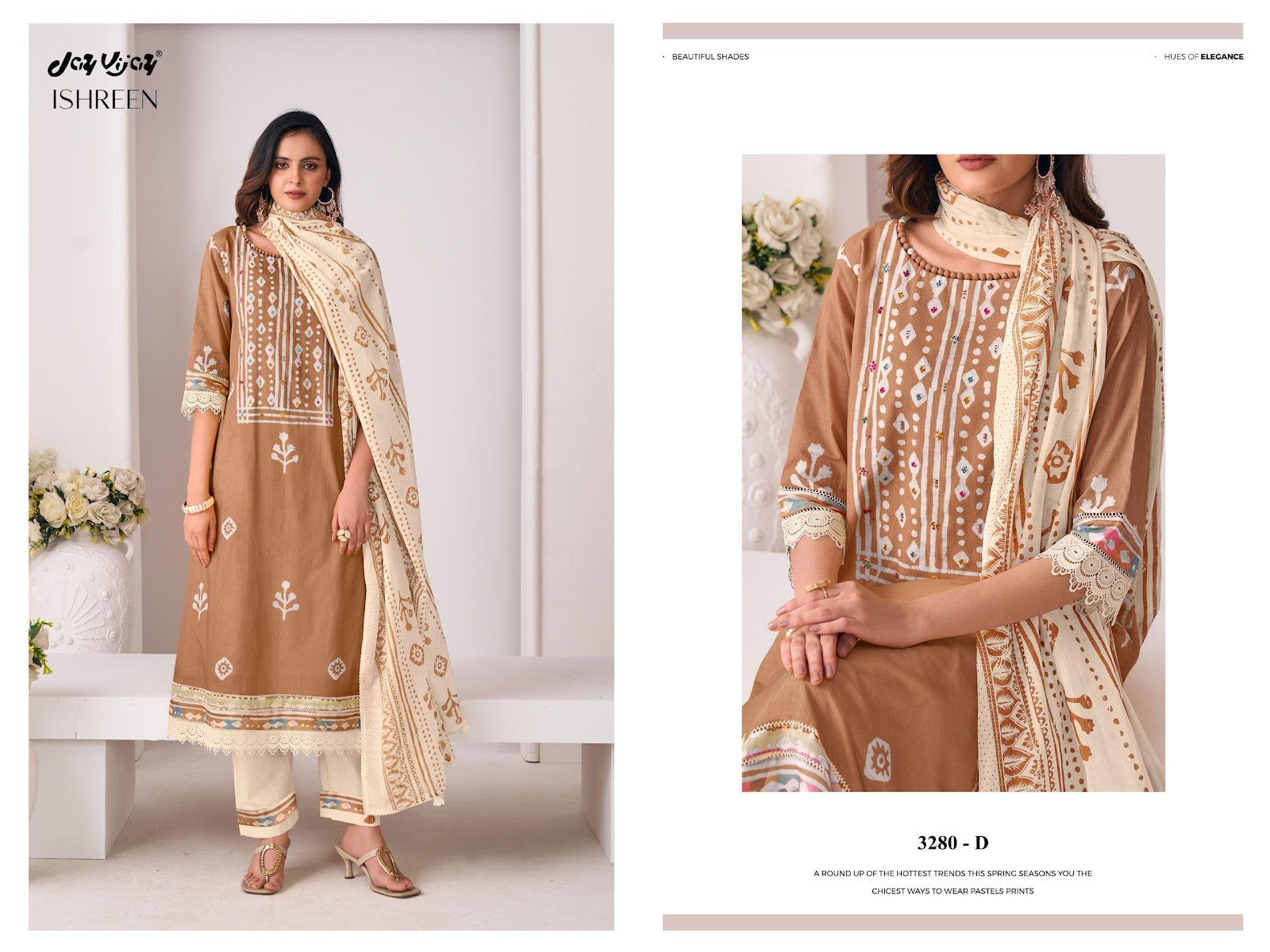 Ishreen 3280 Jay Vijay Cotton Pant Style Suits Supplier India