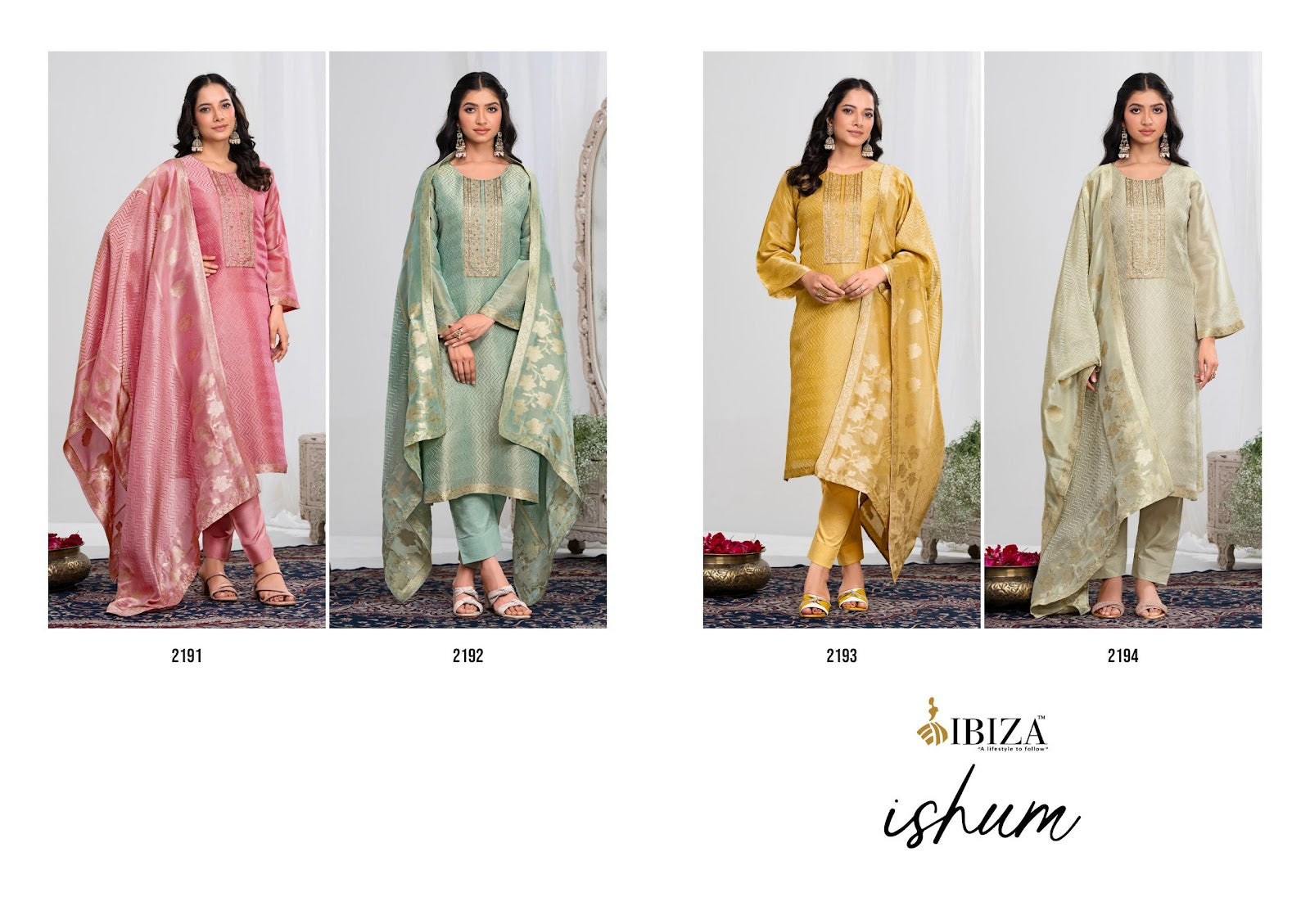 Ishum Ibiza Simar Pant Style Suits Wholesale Price