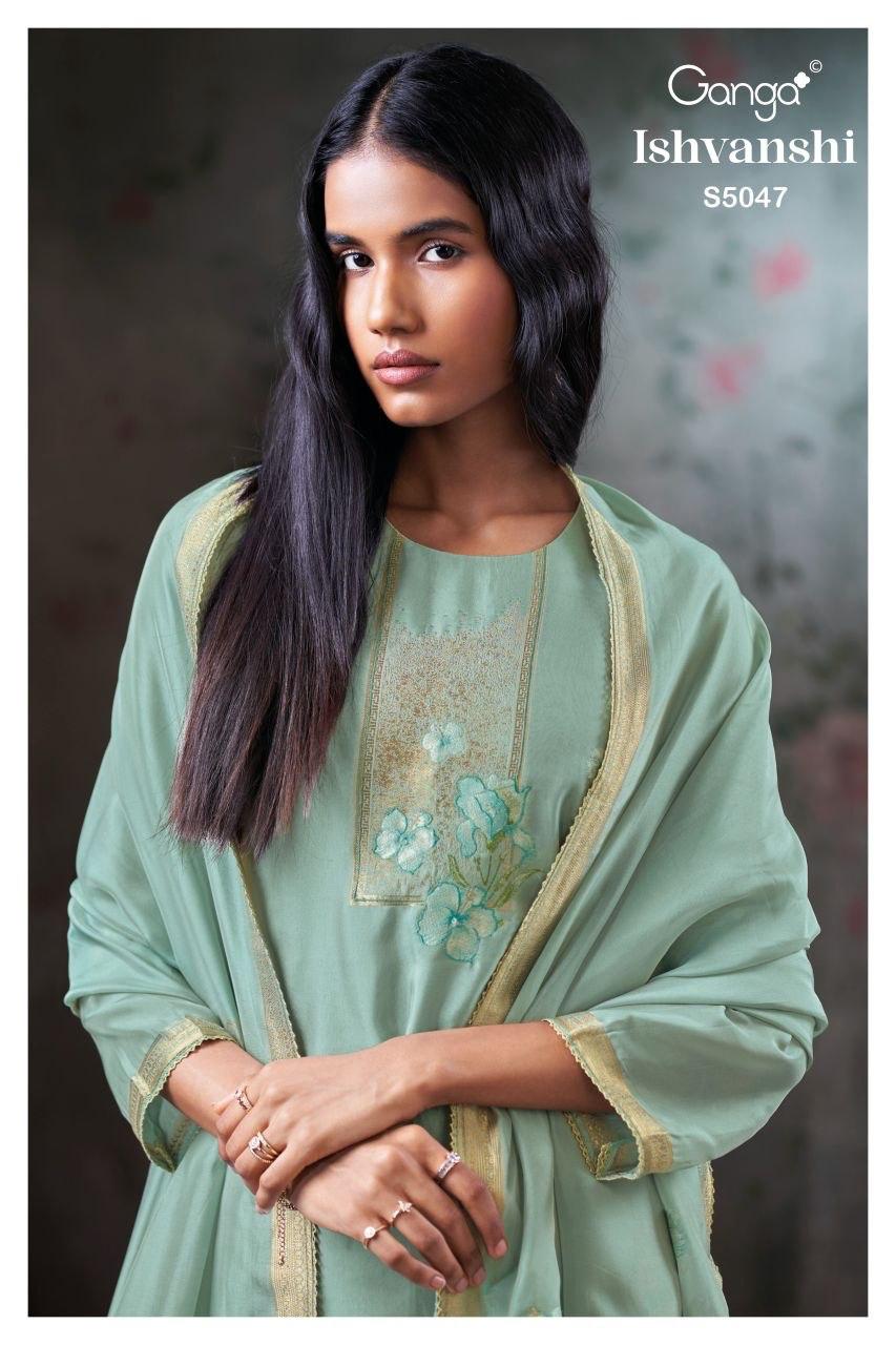 Ishvanshi S5047 Ganga Woven Silk Pant Style Suits Supplier Gujarat