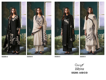 Ishyra S5200 Ganga Wool Pashmina Suits Supplier India