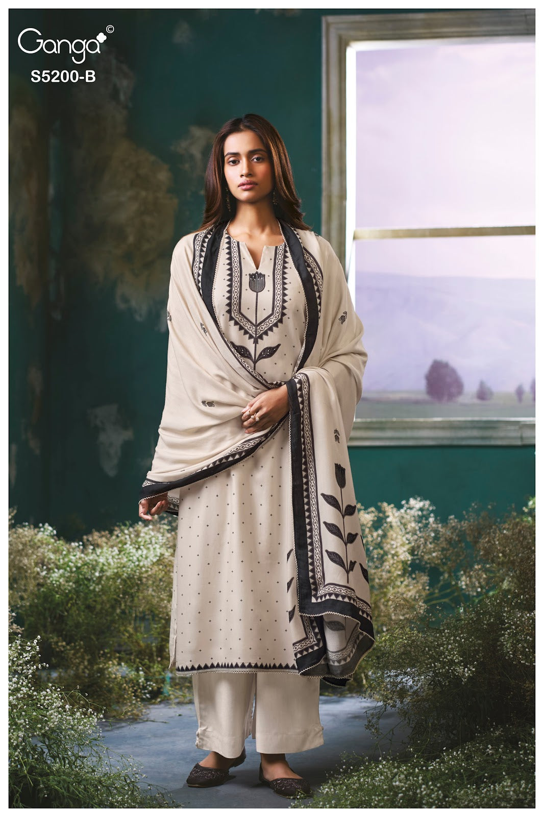 Ishyra S5200 Ganga Wool Pashmina Suits Supplier India