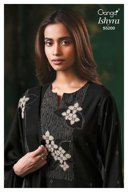 Ishyra S5200 Ganga Wool Pashmina Suits Supplier India