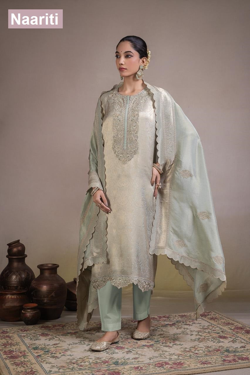 Iskeerat 2820 Naariti Silk Jacquard Pant Style Suits Manufacturer Gujarat