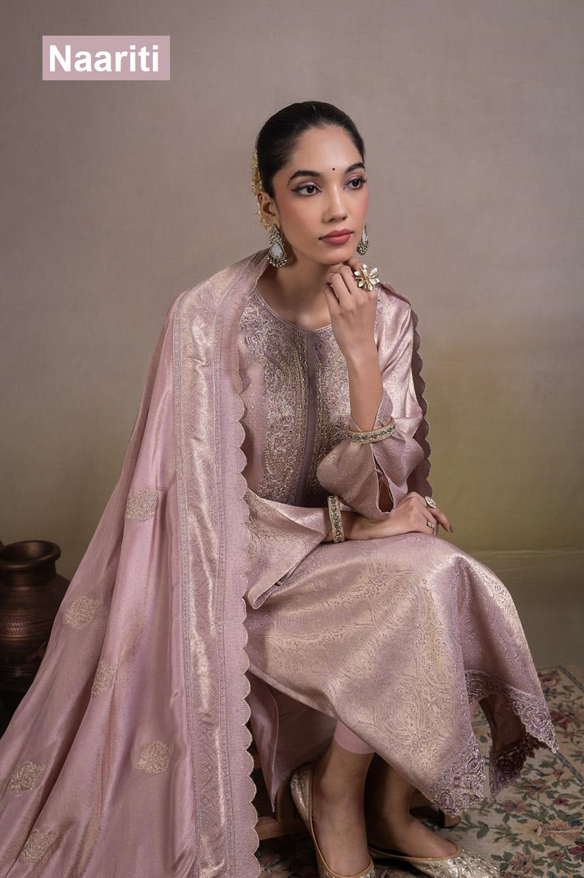 Iskeerat 2820 Naariti Silk Jacquard Pant Style Suits Manufacturer Gujarat