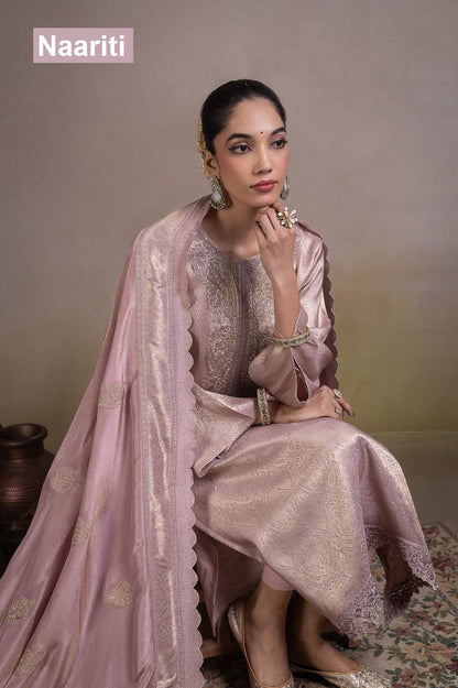 Iskeerat 2820 Naariti Silk Jacquard Pant Style Suits Manufacturer Gujarat