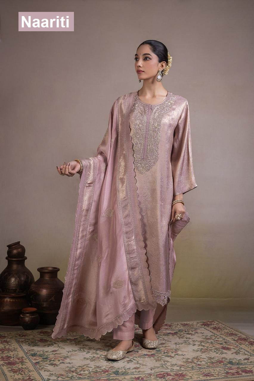 Iskeerat 2820 Naariti Silk Jacquard Pant Style Suits Manufacturer Gujarat