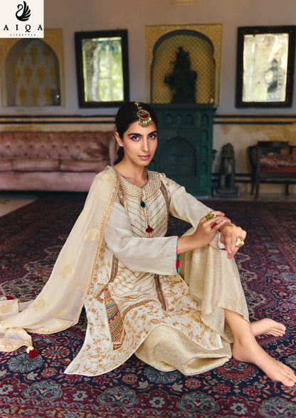 Israh Aiqa Bemberg Silk Plazzo Style Suits Exporter India