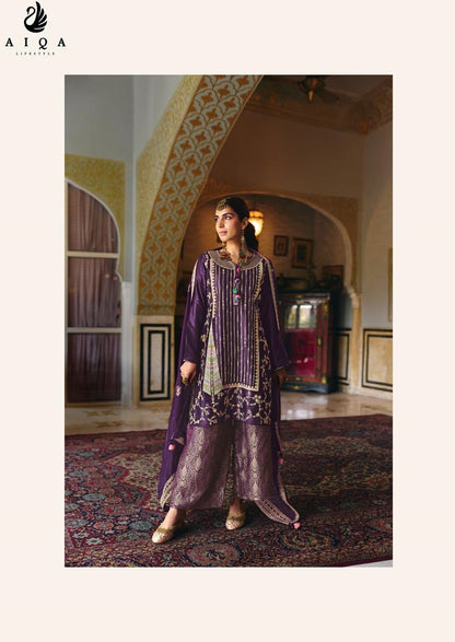Israh Aiqa Bemberg Silk Plazzo Style Suits Exporter India