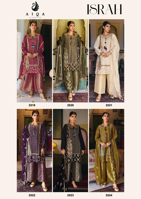 Israh Aiqa Bemberg Silk Plazzo Style Suits Exporter India