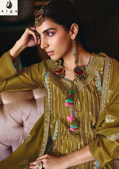 Israh Aiqa Bemberg Silk Plazzo Style Suits Exporter India