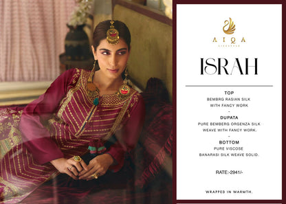 Israh Aiqa Bemberg Silk Plazzo Style Suits Exporter India