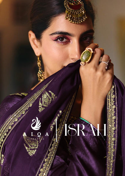 Israh Aiqa Bemberg Silk Plazzo Style Suits Exporter India