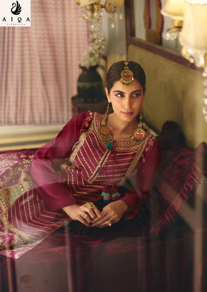 Israh Aiqa Bemberg Silk Plazzo Style Suits Exporter India