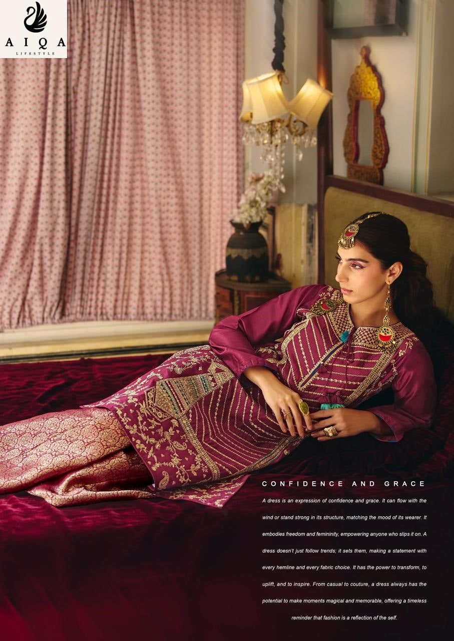 Israh Aiqa Bemberg Silk Plazzo Style Suits Exporter India