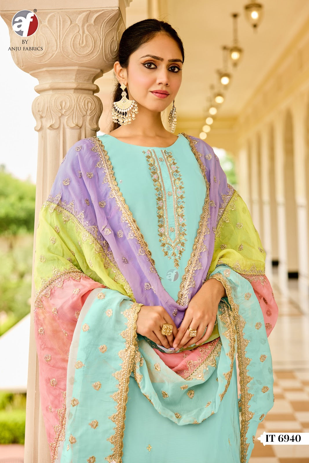 It 6938-6940 Af Natural Crepe Readymade Pant Style Suits Wholesale Price