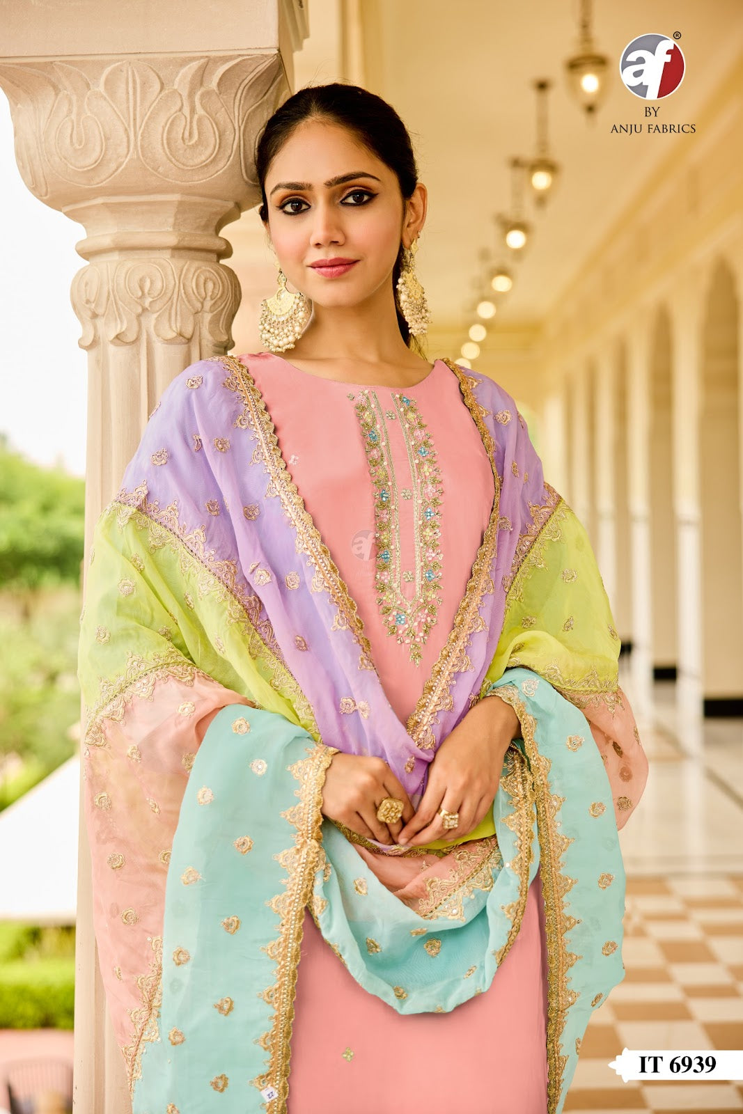 It 6938-6940 Af Natural Crepe Readymade Pant Style Suits Wholesale Price