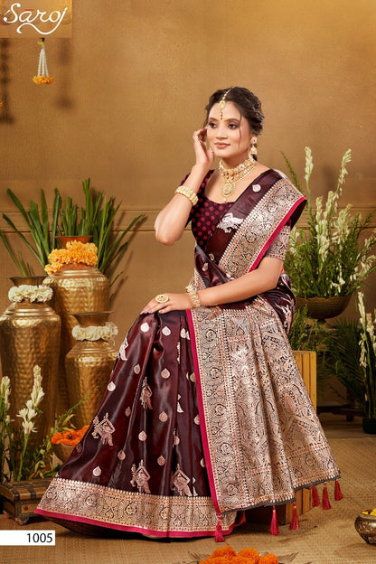 Italian Satin Saroski Vol 5 Saroj Satin Silk Sarees Wholesaler Gujarat