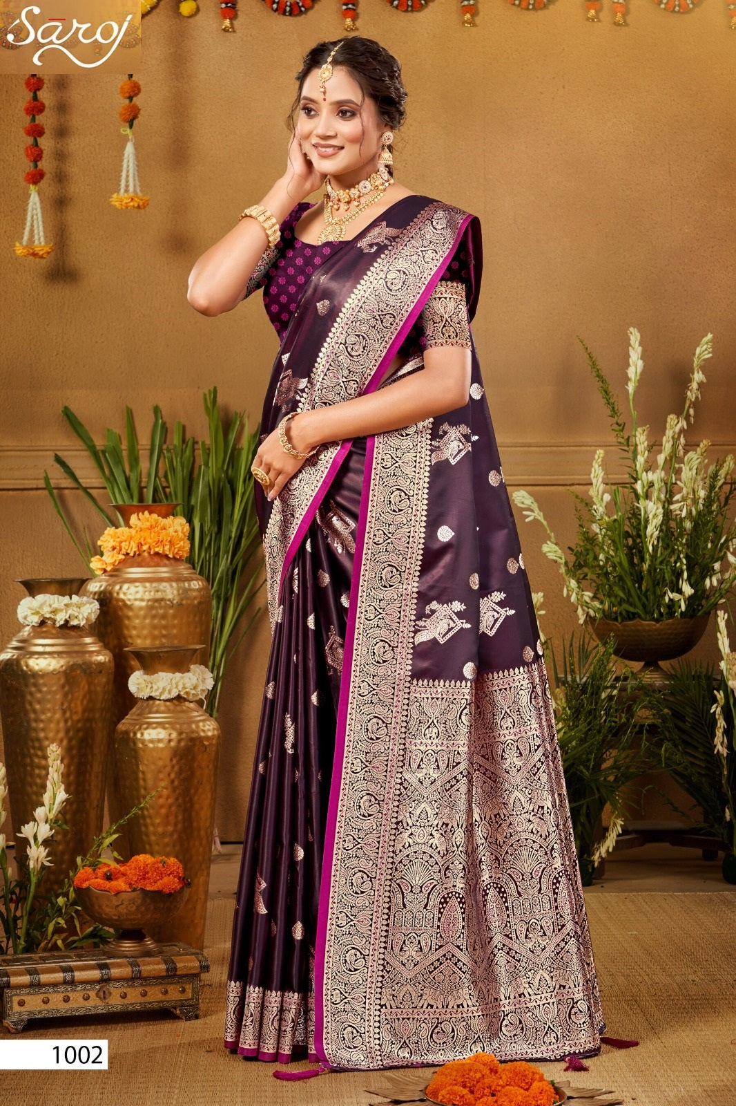Italian Satin Saroski Vol 5 Saroj Satin Silk Sarees Wholesaler Gujarat