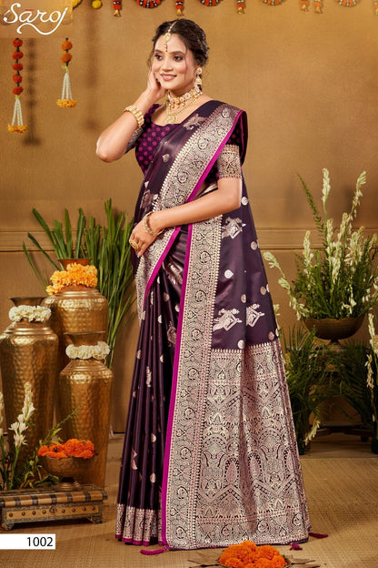 Italian Satin Saroski Vol 5 Saroj Satin Silk Sarees Wholesaler Gujarat