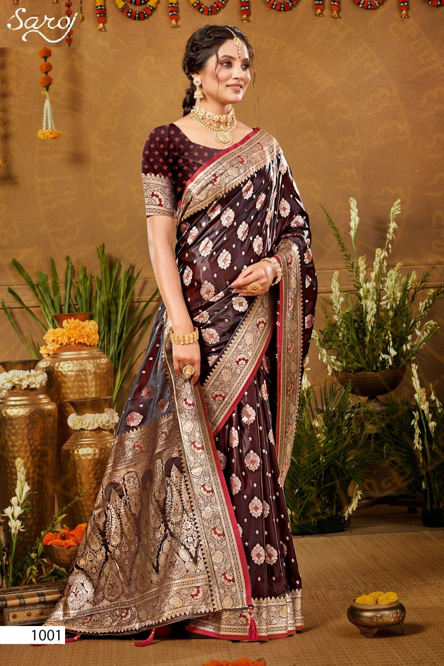 Italian Satin Saroski Vol 6 Saroj Satin Silk Sarees Manufacturer Gujarat
