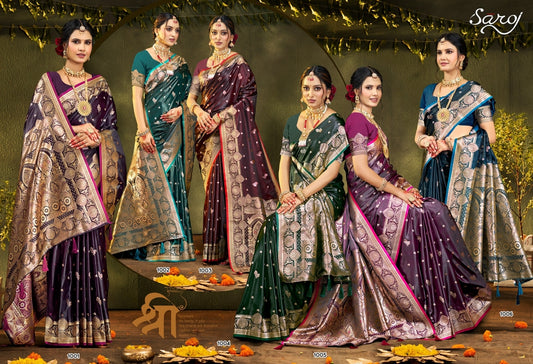 Italian Satin Saroski Vol 7 Saroj Satin Silk Sarees Exporter Gujarat