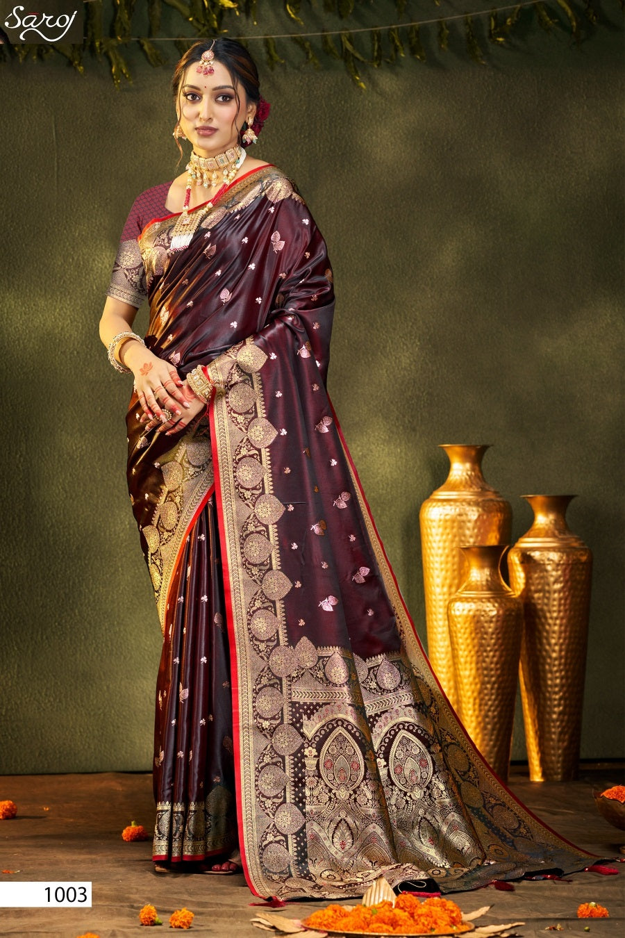Italian Satin Saroski Vol 7 Saroj Satin Silk Sarees Exporter Gujarat