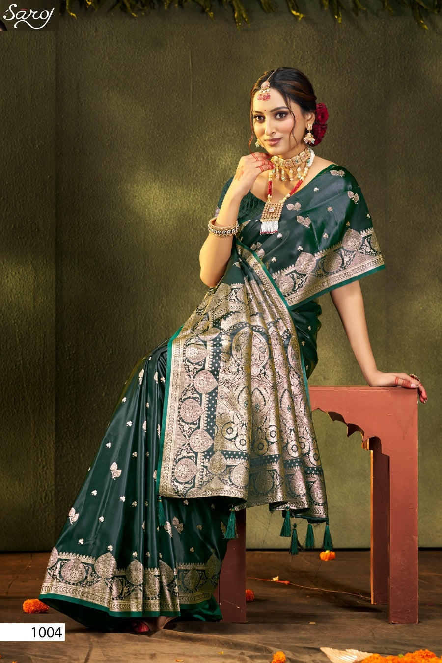 Italian Satin Saroski Vol 7 Saroj Satin Silk Sarees Exporter Gujarat
