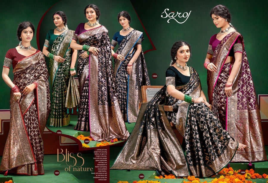 Italian Satin Saroski Vol 8 Saroj Satin Silk Sarees Wholesale Price