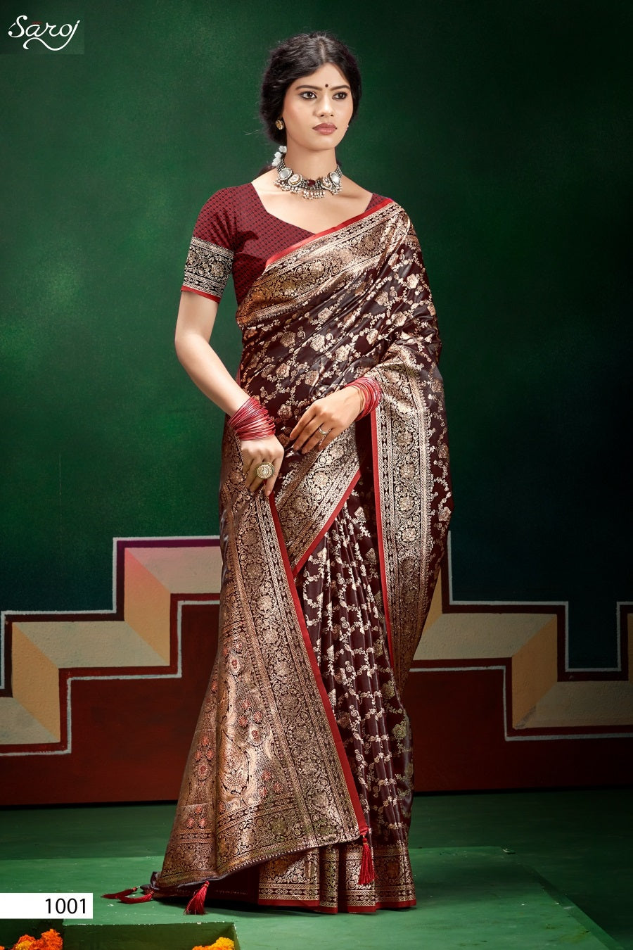 Italian Satin Saroski Vol 8 Saroj Satin Silk Sarees Wholesale Price