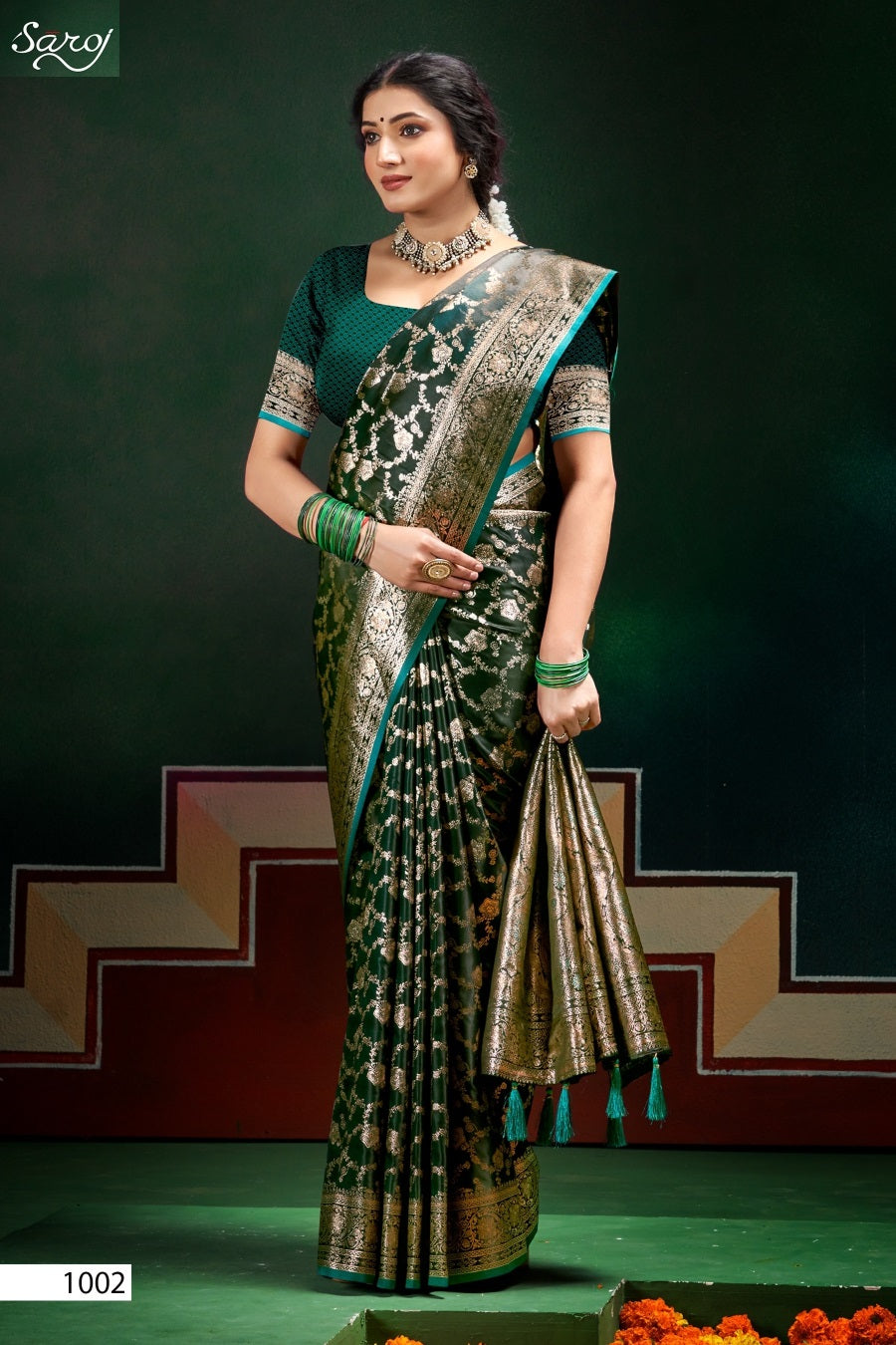 Italian Satin Saroski Vol 8 Saroj Satin Silk Sarees Wholesale Price